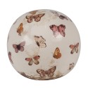 Clayre & Eef Boule décorative Ø 10x10 cm Beige Rose Céramique Papillons