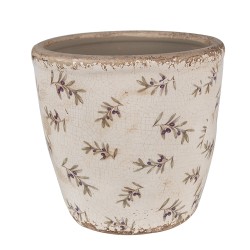 Clayre & Eef Pot de fleurs Ø 16x16 cm Beige Bleu Céramique Olives