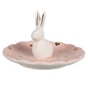 Clayre & Eef Bol Lapin Ø 14x9 cm Rose Céramique Coeurs