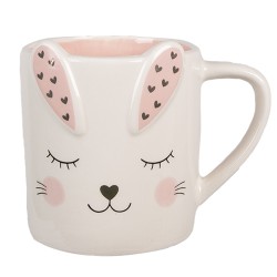 Clayre & Eef Mug 300 ml White Ceramic Rabbit