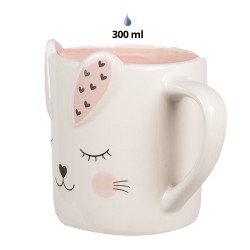 Clayre & Eef Mug 300 ml Blanc Céramique Lapin