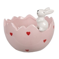 Clayre & Eef Decorative Bowl Egg 13x12x10 cm Pink Ceramic