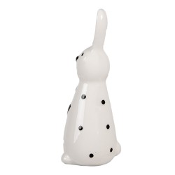 Clayre & Eef Statuetta Coniglio 13 cm Bianco Nero Ceramica