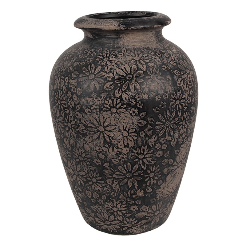 Clayre & Eef Vase Ø 18x26 cm Grau Keramik