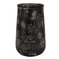 Clayre & Eef Vase Ø 15x23 cm Grau Keramik