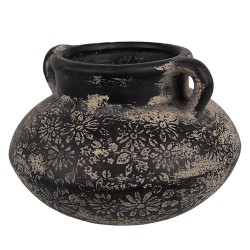 Clayre & Eef Pot de fleurs Ø 21x13 cm Gris Céramique