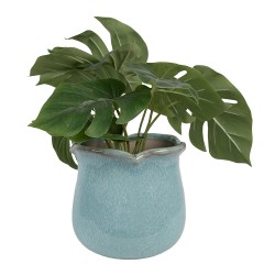 Clayre & Eef Pot de fleurs Ø 16x15 cm Bleu Céramique