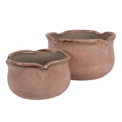 Clayre & Eef Fioriera Ø 15x9 cm Rosa Ceramica