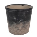 Clayre & Eef Innenblumentopf Ø 17x16 cm Schwarz Braun Keramik