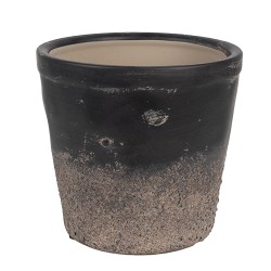 Clayre & Eef Innenblumentopf Ø 15x14 cm Schwarz Braun Keramik