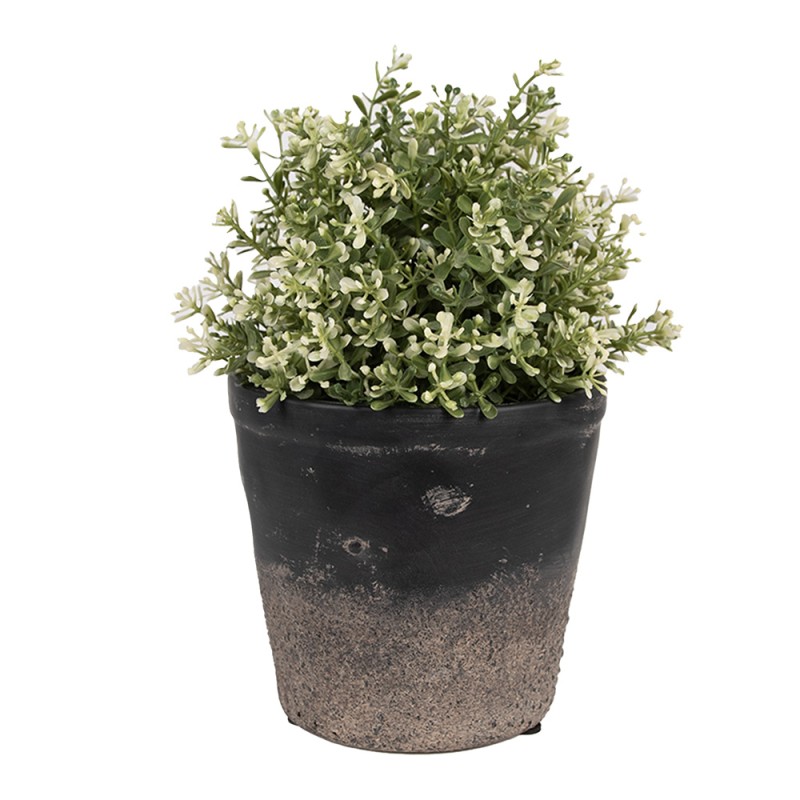 Clayre & Eef Indoor Planter Ø 15x14 cm Black Brown Ceramic