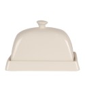 Clayre & Eef Butter Dish 16x10x9 cm White Ceramic