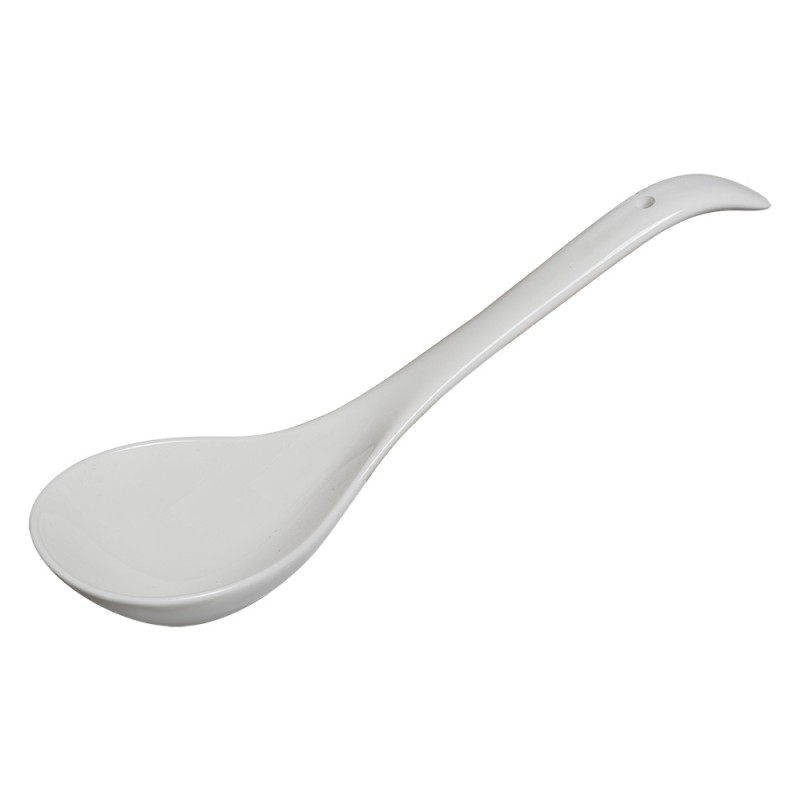 Clayre & Eef Spoon 27x8x4 cm White Ceramic