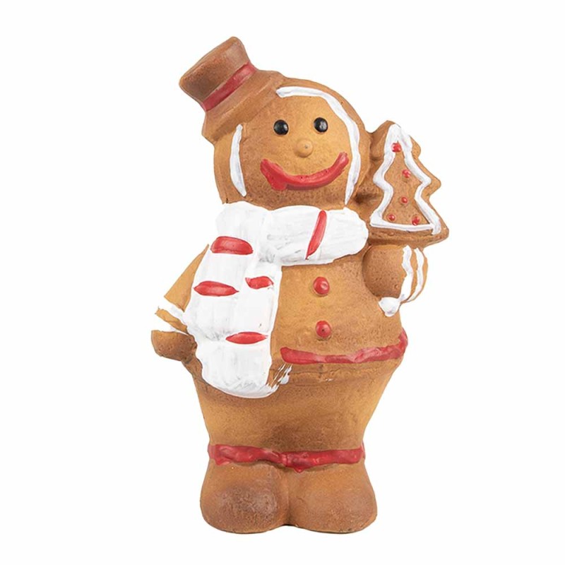 Clayre & Eef Décoration de Noël Bonhomme en pain d‘épice 15 cm Marron Céramique