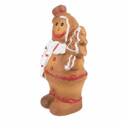 Clayre & Eef Kerstdecoratie Gingerbread man 15 cm Bruin Keramiek