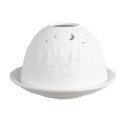 Clayre & Eef Portacandela Ø 12x8 cm Bianco Porcellana Albero