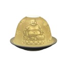 Clayre & Eef Porte-bougie Ø 12x8 cm Blanc Porcelaine Bouddha