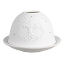 Clayre & Eef Tealight Holder Ø 12x8 cm White Porcelain Tree of Life