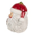 Clayre & Eef Voorraadpot Deksel Kerstman 20x17x22 cm Wit Rood Keramiek