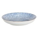 Clayre & Eef Piatto da zuppa Ø 20x4 cm Blu Ceramica Rotondo Fiori