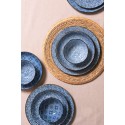 Clayre & Eef Assiette à soupe Ø 20x4 cm Bleu Céramique Rond Fleurs