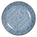 Clayre & Eef Assiette à soupe Ø 20x4 cm Bleu Céramique Rond Fleurs