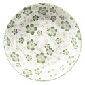 Clayre & Eef Assiette à soupe Ø 20x4 cm Vert Blanc Céramique Rond Fleurs