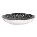 Clayre & Eef Piatto da zuppa Ø 20x4 cm Nero Ceramica Rotondo Strisce