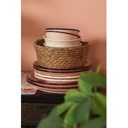 Clayre & Eef Assiette à soupe Ø 12x6 cm Rose Céramique Rond