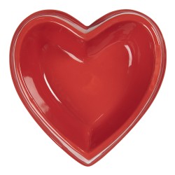 Clayre & Eef Hundenapf Rot Keramik Herzförmig Herz