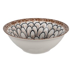 Clayre & Eef Soup Bowl 300 ml White Brown Ceramic