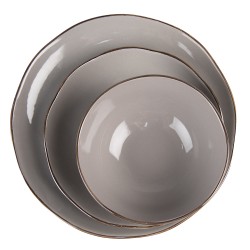 Clayre & Eef Soup Bowl 500 ml Grey Ceramic Round