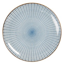 Clayre & Eef Assiette de petit déjeuner Ø 21 cm Bleu Céramique Rond