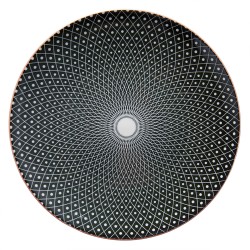 Clayre & Eef Piatto per la colazione Ø 21 cm Nero Ceramica Rotondo