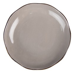 Clayre & Eef Piatto per la colazione Ø 20 cm Grigio Ceramica Rotondo