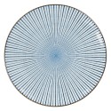 Clayre & Eef Assiette de dîner Ø 26 cm Bleu Céramique Rond