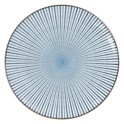 Clayre & Eef Dinerbord  Ø 26 cm Blauw Keramiek Rond