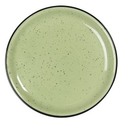 Clayre & Eef Assiette de dîner Ø 27 cm Vert Céramique Rond