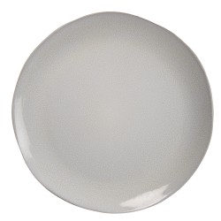 Clayre & Eef Assiette de dîner Ø 28 cm Gris Céramique Rond