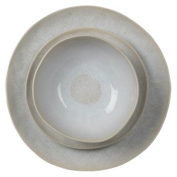 Clayre & Eef Piatto da cena   Ø 28 cm Grigio Ceramica Rotondo