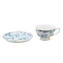 Clayre & Eef Tasse et soucoupe 250 ml Bleu Blanc Porcelaine