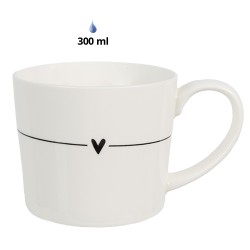 Clayre & Eef Tasse 4er Set 300 ml Weiß Keramik Herzen