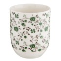 Clayre & Eef Tasse 100 ml Weiß Grün Porzellan Rund Blumen