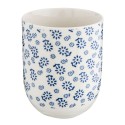 Clayre & Eef Mug 100 ml Bleu Porcelaine Rond Fleurs