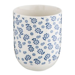 Clayre & Eef Tasse 100 ml Blau Porzellan Rund Blumen