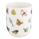 Clayre & Eef Mug 100 ml Beige Jaune Porcelaine Rond Papillons