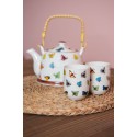 Clayre & Eef Mug 100 ml Beige Yellow Porcelain Round Butterflies