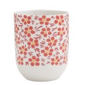 Clayre & Eef Tasse 100 ml Rot Porzellan Rund Blumen