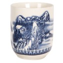 Clayre & Eef Mug 100 ml Beige Blue Porcelain Round