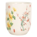 Clayre & Eef Tasse 100 ml Beige Gelb Porzellan Rund Blumen